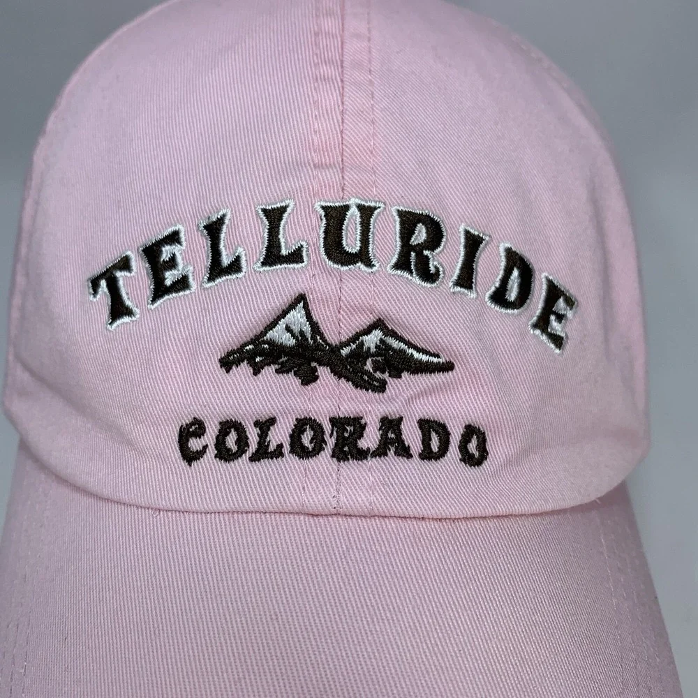 Telluride Colorado Hat Pink Adjustable Strap OSFM Baseball Cap Travel Souvenir